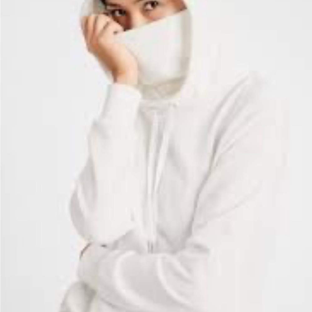 French Terry Face Shield Hoodie From Banana Republic Cream Women’s Size XS